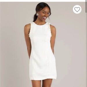 White Dress with Pearl Details